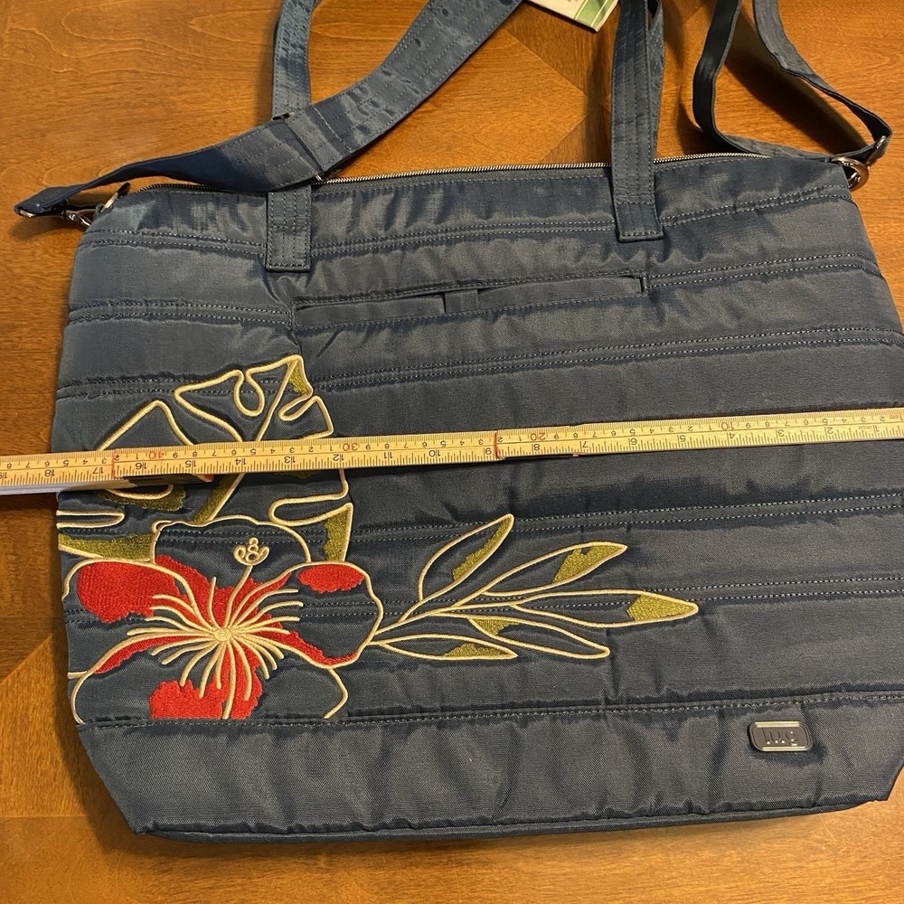 LUG Apollo Embroidered Tote Monstera Tropical Travel Preppy Beach Cross Body LG - Picture 6 of 12
